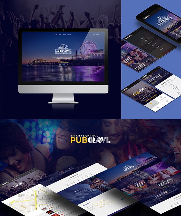 LA Crawl - Identity, Brand Package, UI/UX Design, Responsive Website